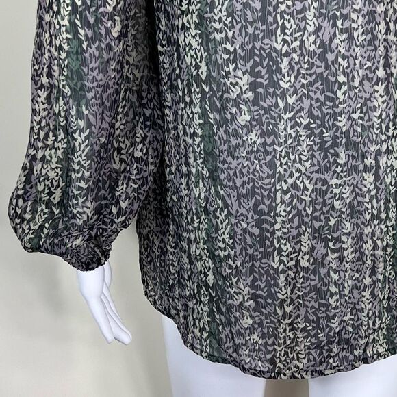 Hayden Los Angeles Sheer Peasant Wheat Pattern Blouse - Picture 6 of 9